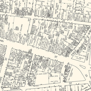 Vintage Map of North Adams, MA Business Section 1929
