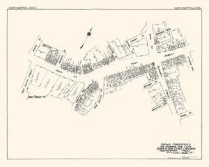 Vintage Map of Northampton, MA Business Section 1929