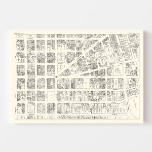 Vintage Map of Oakland, CA Business Section 1929