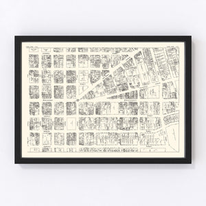 Vintage Map of Oakland, CA Business Section 1929