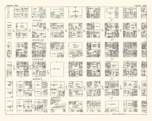 Vintage Map of Omaha, NE Business Section 1929