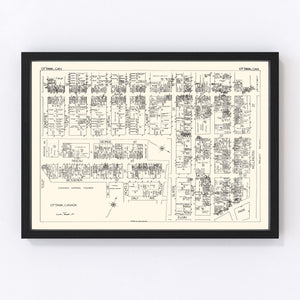 Vintage Map of Ottawa, Canada 1929