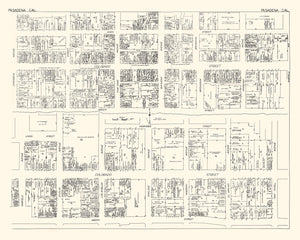 Vintage Map of Pasadena, CA Business Section 1929