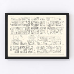 Vintage Map of Pasadena, CA Business Section 1929
