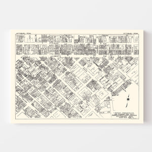 Vintage Map of Pittsburgh, PA Business Section 1929