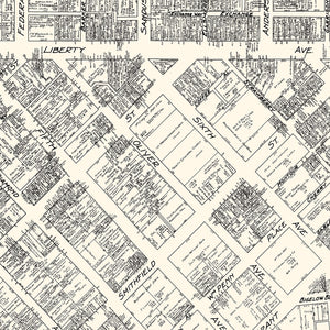 Vintage Map of Pittsburgh, PA Business Section 1929