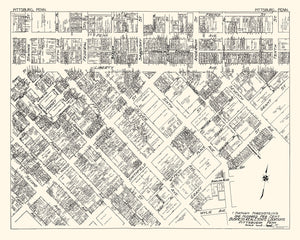 Vintage Map of Pittsburgh, PA Business Section 1929