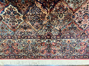Karastan Multicolor Panel Kirman Rug #717, Wool Karastan Rug 8' 8" x 12', Vintage Multipanel Kirman, Original Karastan Collection 700 Series