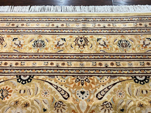 Pak Persian Rug 8x10, Wool Hand Knotted Vintage Carpet, Safavieh Rug, Gold Tan, 270 KPSI