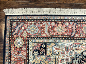 Karastan Navy Heriz #700/701 Rug, 8.8 x 10.6 Karastan Carpet, Wool Pile, Discontinued Vintage Karastan Rug, Original 700 Series, Geometric