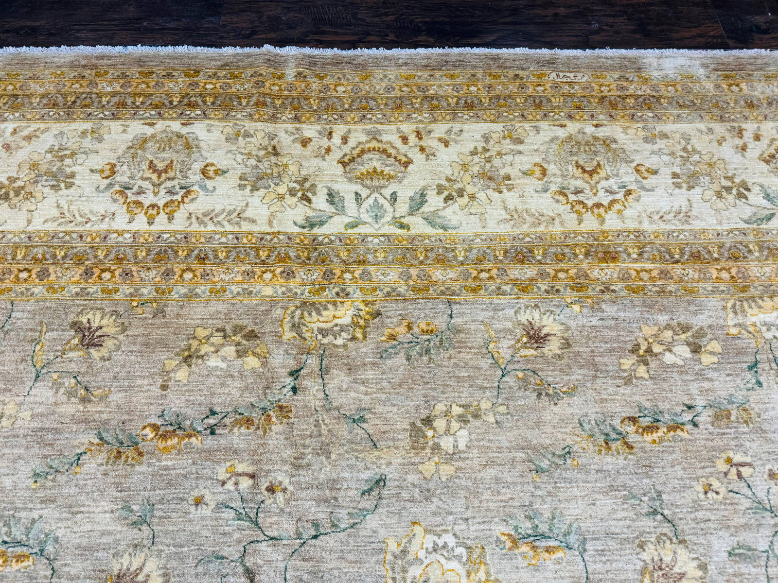 Palace Sized Rug 11x18, Handmade Wool Oversized Persian Carpet 11 x 18 ft, Gray-Taupe, Beige-Cream, Floral, Large Hand Knotted Area Rug