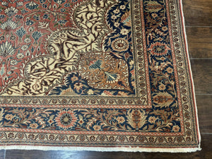 Turkish Kayseri Rug 6x10, Antique Turkish Carpet, Floral Medallion, Oriental Carpet, Red