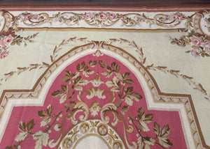 Large Aubusson Rug 10x14, European Elegant French Design, Floral Carpet