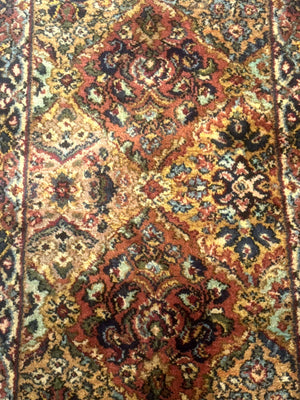 Karastan Rug 2x4 Multicolor Panel Kirman #717, Original 700 Series, Wool Pile Vintage Discontinued