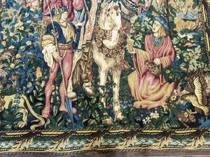 Vintage European Tapestry 5.5 x 8, The Royal Hunt