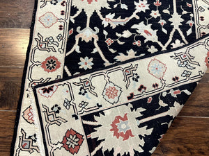Turkish Flatweave Kilim Rug 3x5, Black, Handmade Vintage Wool Carpet