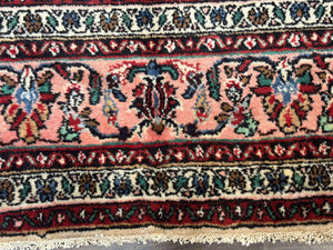 Palace Size Persian Rug 10 x 21 ft, Antique Hamadan Bibikabad Carpet, Handmade Antique Wool Oversized Rug, Ivory, Semi Open Field