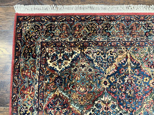 Karastan Multicolor Panel Kirman Rug #717, Wool Karastan Rug 5' 9" x 9', Vintage Multipanel Kirman, Original Karastan Collection 700 Series