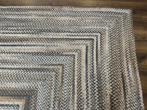 Large American Braided Rug 10x13, Multicolor, Vintage Braided Carpet, Rare Size