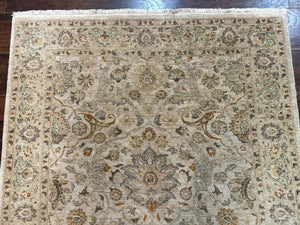 Pak Persian Rug 4x6, Beige, Pakistani Peshawar Rug, Handmade, Neutral Colors, Vintage Rug for Modern Home