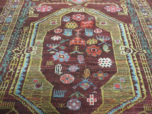 4' X 6' Antique Handmade Caucasian Shirvan Russian Armenian Wool Rug Colorful