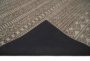 8x10 Hand Tufted Ivory and Bronze Stripes Pattern Rug Multi Size Living Room and Bedroom Rug | TRD6530810S