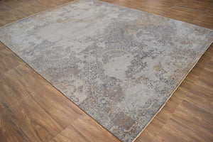 Brown Traditional Style Hand Knotted Wool 8x10 Area Rug