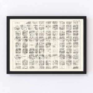 Vintage Map of Portland, OR Business Section 1929