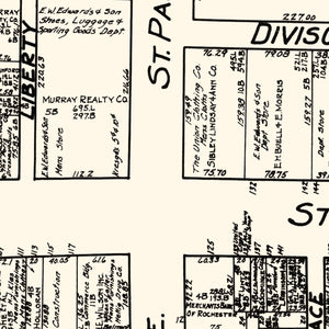 Vintage Map of Rochester, NY Business Section 1929