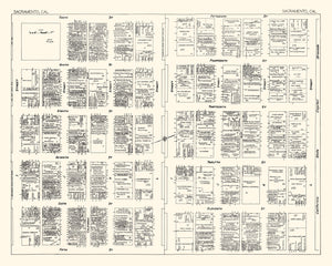 Vintage Map of Sacramento, CA Business Section 1929