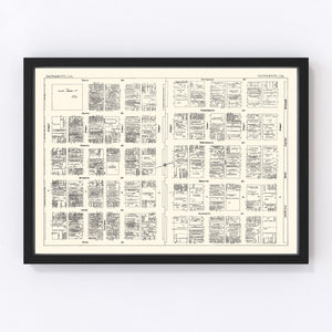 Vintage Map of Sacramento, CA Business Section 1929