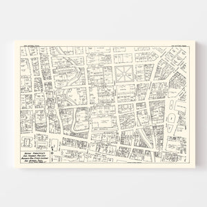 Vintage Map of San Antonio, TX Business Section 1929