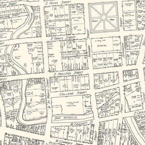 Vintage Map of San Antonio, TX Business Section 1929