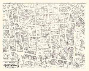 Vintage Map of San Antonio, TX Business Section 1929