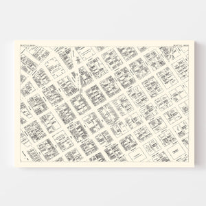 Vintage Map of Seattle, WA Business Section 1929