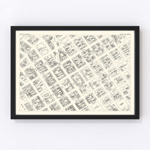 Vintage Map of Seattle, WA Business Section 1929