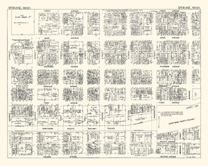 Vintage Map of Spokane, WA Business Section 1929