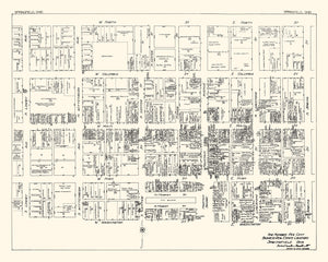 Vintage Map of Springfield, OH Business Section 1929