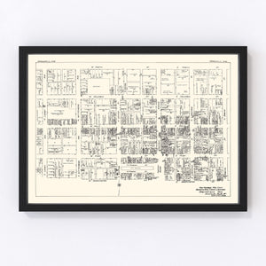 Vintage Map of Springfield, OH Business Section 1929