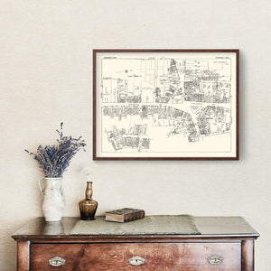 Vintage Map of Stamford, CT Business Section 1929