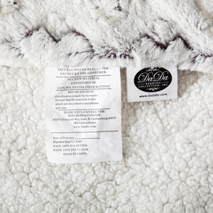 DaDa Bedding Luxury Dreamy Milky White & Purple Sherpa Backside Faux Fur Throw Blanket (M3395)