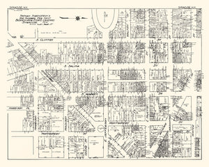 Vintage Map of Syracuse, NY Business Section 1929