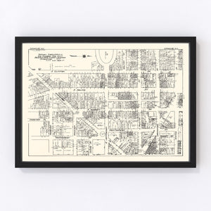 Vintage Map of Syracuse, NY Business Section 1929