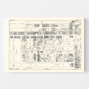 Vintage Map of Toronto, Canada 1929