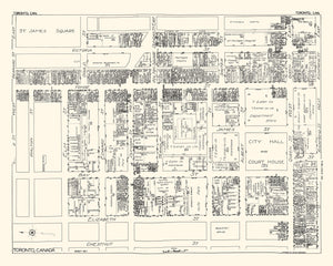 Vintage Map of Toronto, Canada 1929