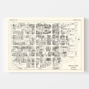 Vintage Map of Toronto, Canada 1929
