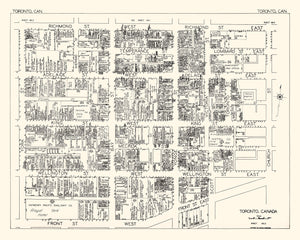 Vintage Map of Toronto, Canada 1929