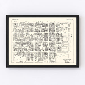 Vintage Map of Toronto, Canada 1929