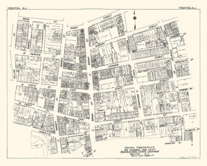 Vintage Map of Trenton, NJ Business Section 1929