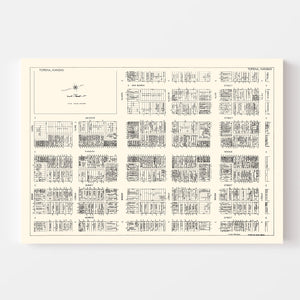 Vintage Map of Topeka, KS Business Section 1929